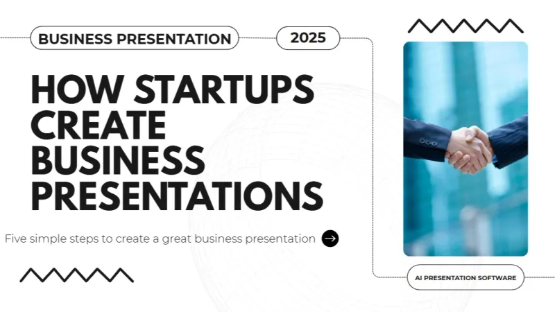 Startup business presentation cover, introducing creation steps