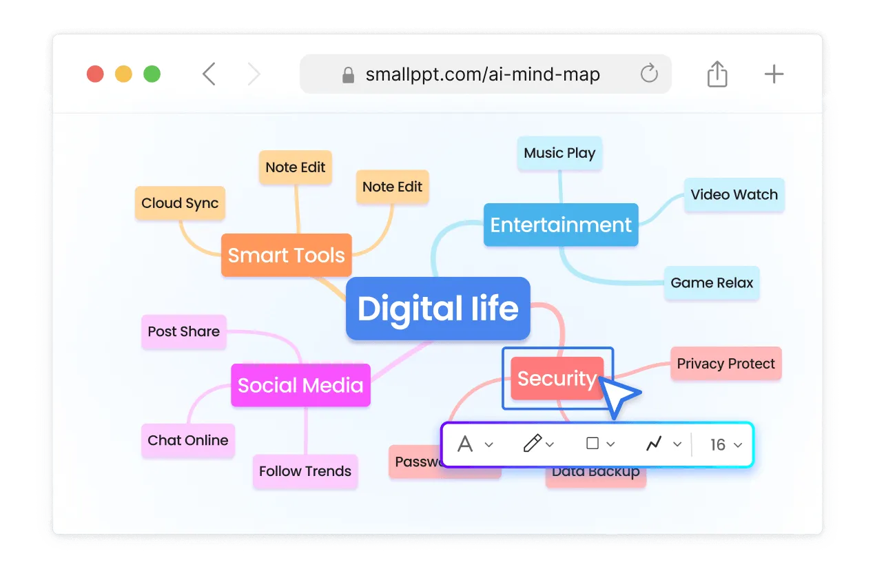 Transform your concepts into interactive mind maps quickly with Smallppt